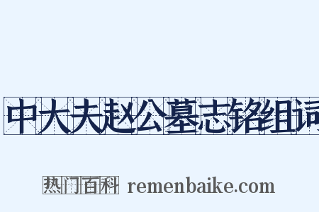 中大夫赵公墓志铭组词是什么意思的图片